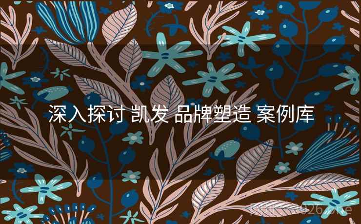 深入探讨 凯发 品牌塑造 案例库