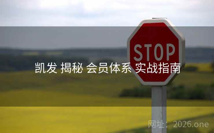 凯发 揭秘 会员体系 实战指南