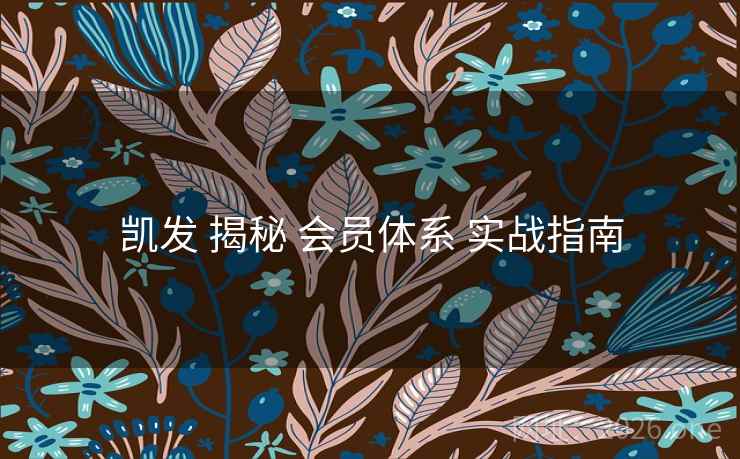 凯发 揭秘 会员体系 实战指南
