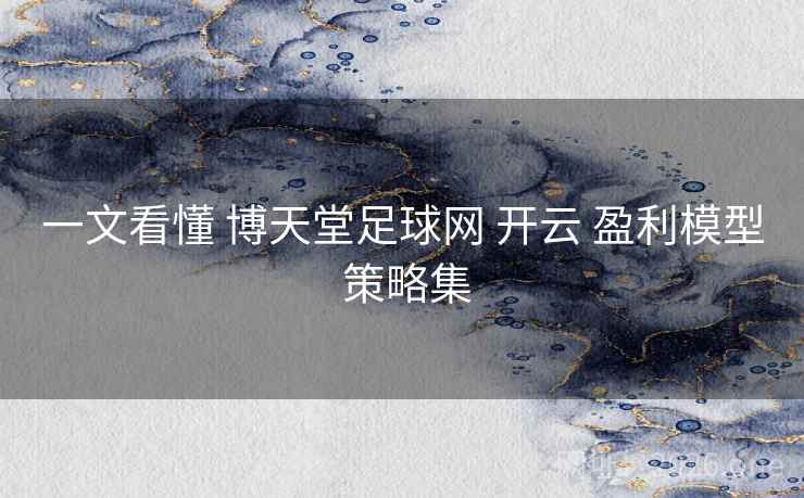 一文看懂 博天堂足球网 开云 盈利模型 策略集 一文看懂 博天堂足球网 开云 盈利模型 策略集