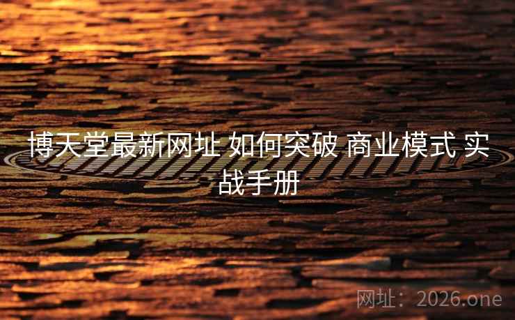 博天堂最新网址 如何突破 商业模式 实战手册 博天堂最新网址 如何突破 商业模式 实战手册